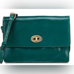 New Patricia Nash Spruce Green Leather Livana Convertible Bag